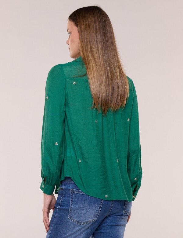 Camisa Rhian Con Bordado Frontal VERDE/MULTI