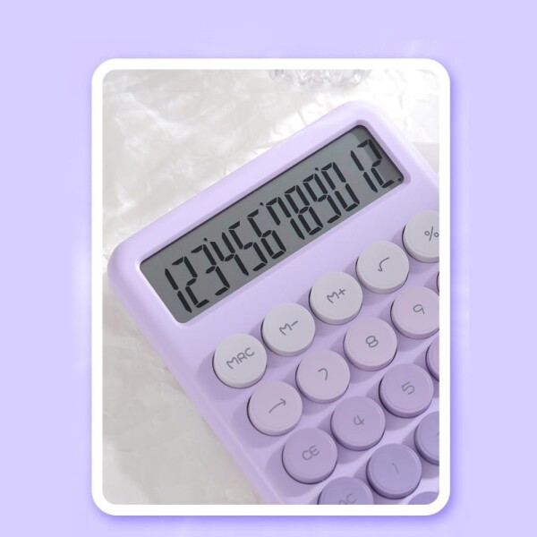 Calculadora Escritorio 12 Dígitos Funciones Números Escolar Color Variante Violeta