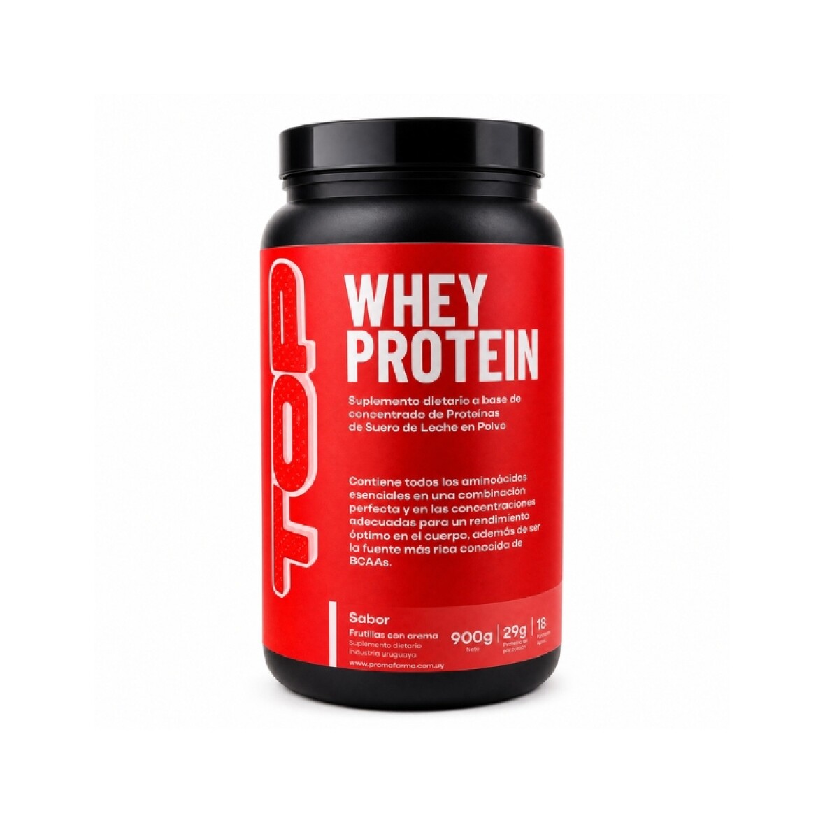 Whey Protein concentrado de proteínas 900g - Sabor Frutilla 