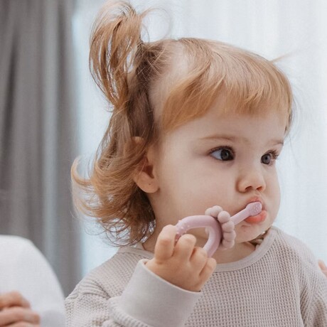 Cepillo Dental Infantil 0-2 Años Suave Raspador Lingual Rosa