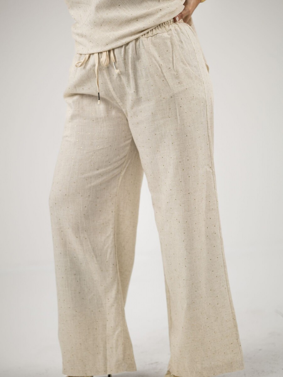Pantalón de lino con dorado Pantalón de lino con dorado