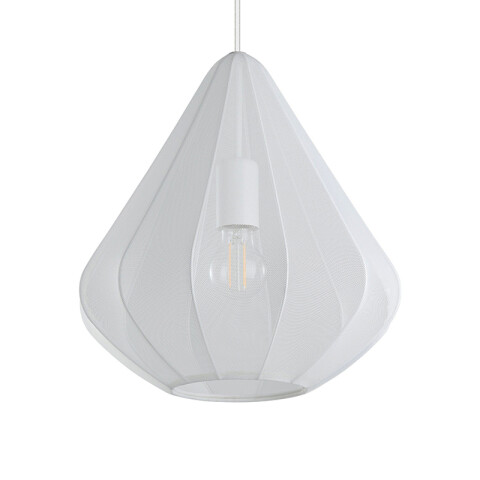 Lámpara colgante tejido blanco y acero E27 DOLWEN EG0042