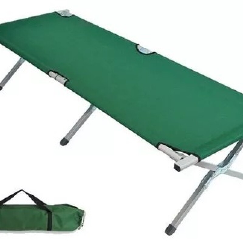 Catre Plegable en Aluminio Reforzado Con Bolso Verde