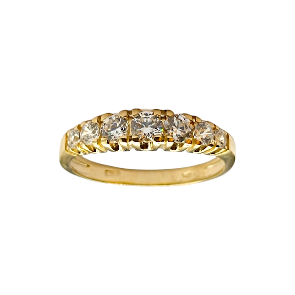 Anillo Sin Fin-Oro bajo-Piedra Zirconia-AN8053 - conpiedra 