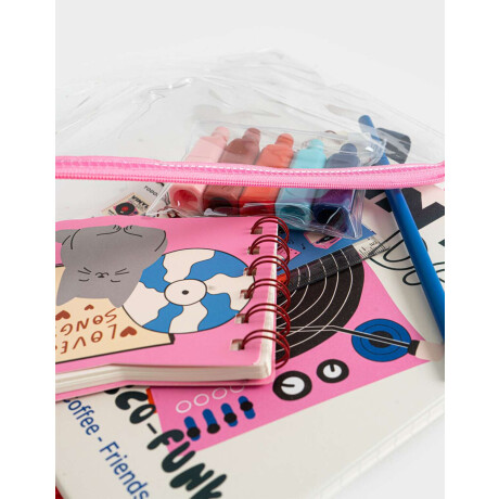 Set De Librería En Estuche De Pvc Con Strap Y Charm Combinacion Multicolor