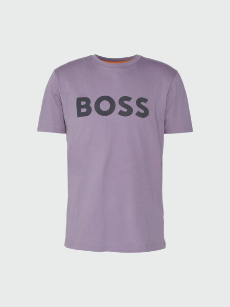 BOSS -Remera de algodón con logo, regular fit , THINKING Violeta