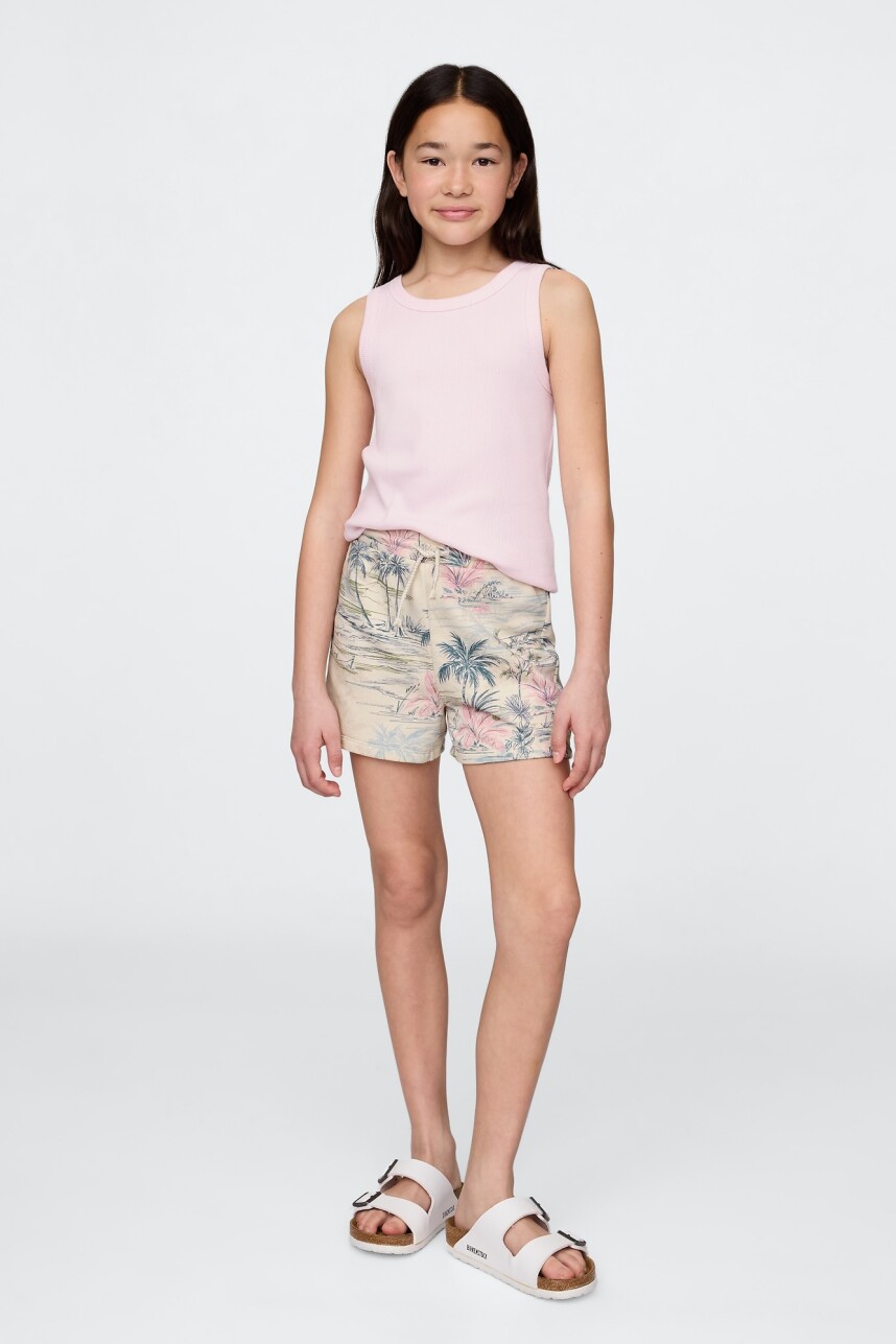 V-FRENCH TERRY SHORT Palm Print