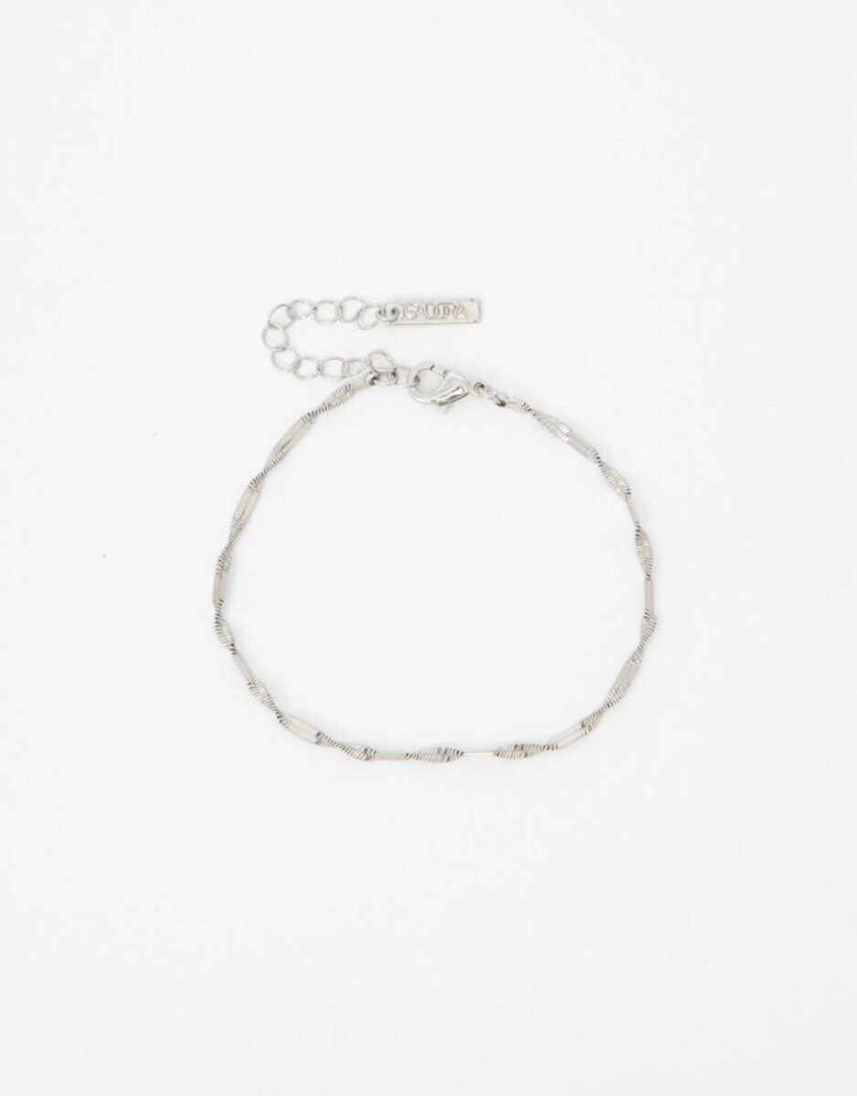 Pulsera Flexible Metal Torzada - Plateado Rodio 