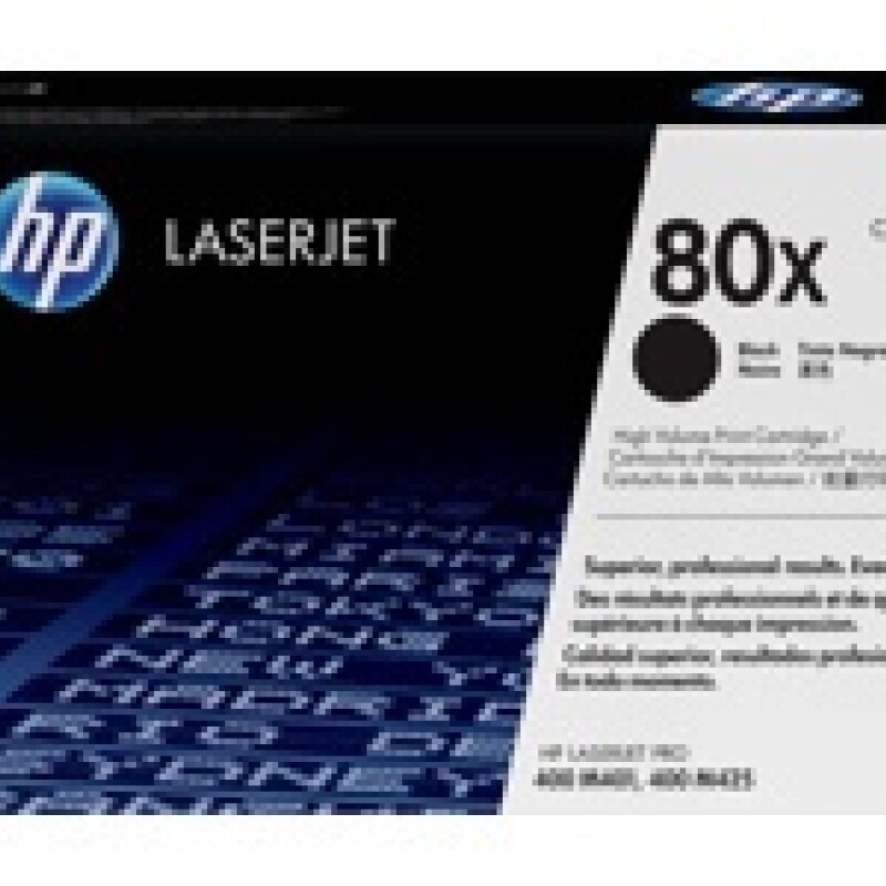 HP 80X - Alto rendimiento - negro - original - LaserJet - cartucho de tóner (CF280X) - para LaserJet Pro 400 M401, MFP M425 HP 80X - Alto rendimiento - negro - original - LaserJet - cartucho de tóner (CF280X) - para LaserJet Pro 400 M401, MFP M425