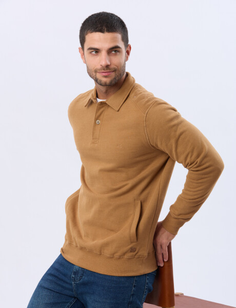 BUZO POLO DE FELPA Mostaza