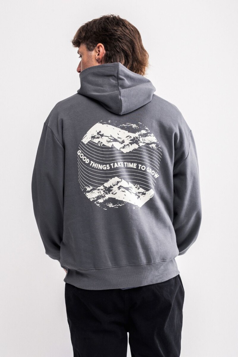 Canguro estampado oversize Malaga Gris oscuro