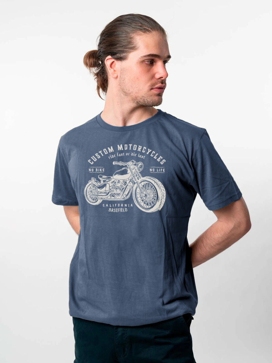 T-Shirt Print Motor - Denim 