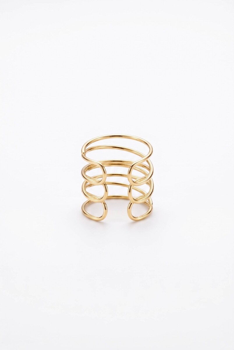 Anillo texture bold ajustable - dorado 