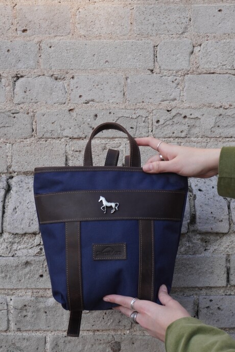 Mini Mustang Backpack Chocolate / Azul