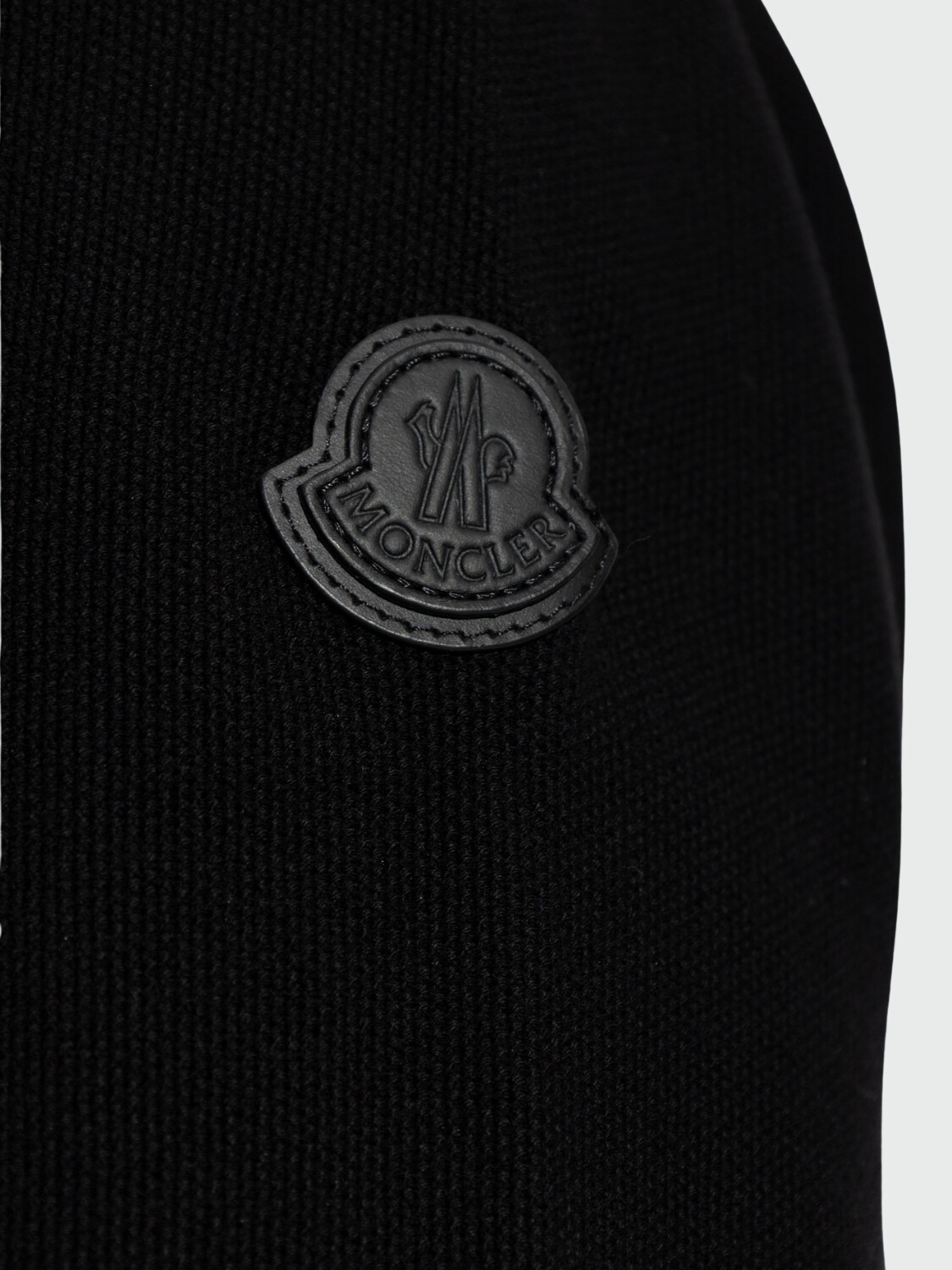 MONCLER - Cárdigan con cierre y parche de logo Negro