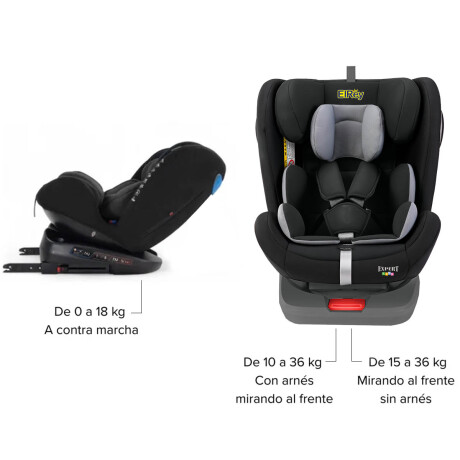 Butaca Silla Auto Bebé Cleopatra Giro 360 Reclinable Gris