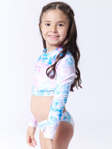 Bombacha bikini estampa Tie Dye Celeste