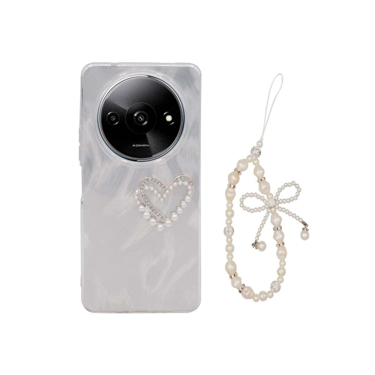 Protector para Xiaomi Redmi A3 diseño corazón + correa 