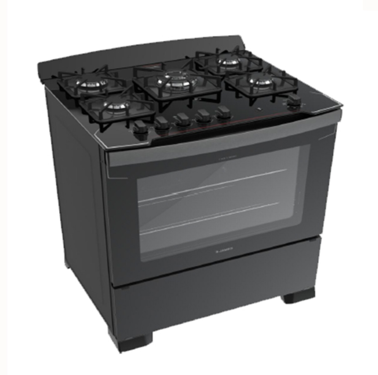 COCINA JAMES C 805 V - NEGRO -5 H Mesada Vidrio - Sin color 