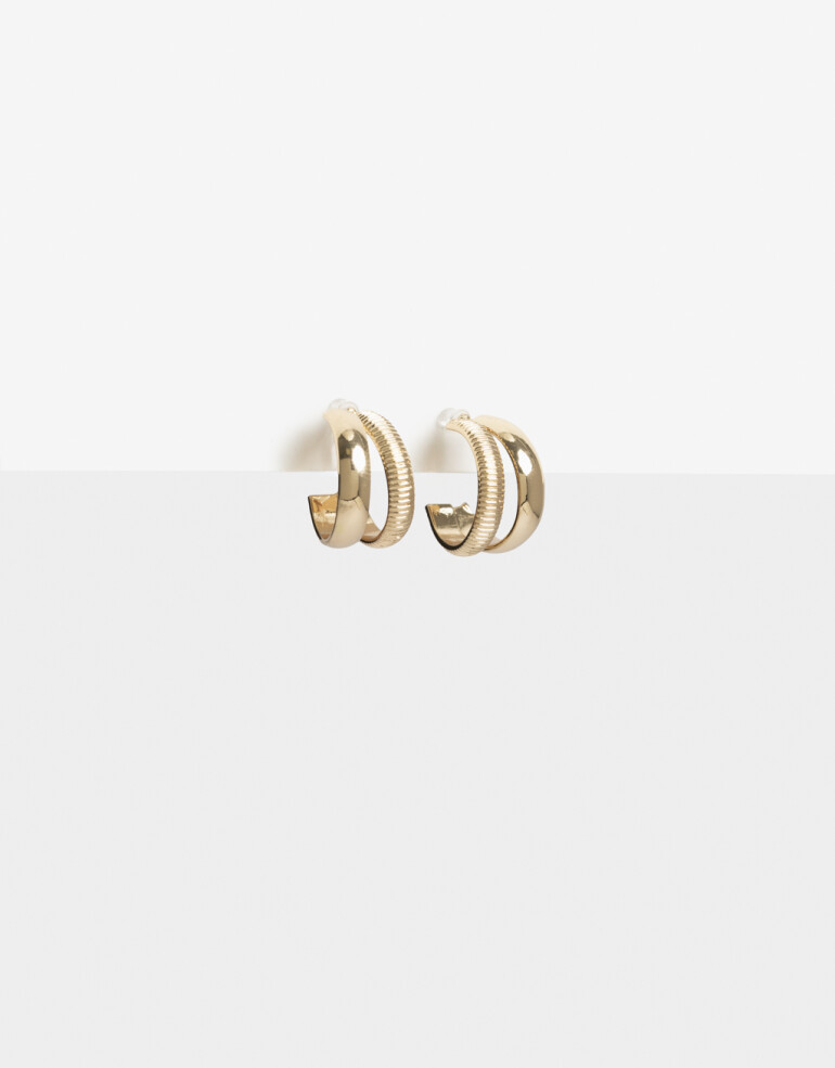 Aros Clips Metal Aros Clip Doble Argolla - Dorado