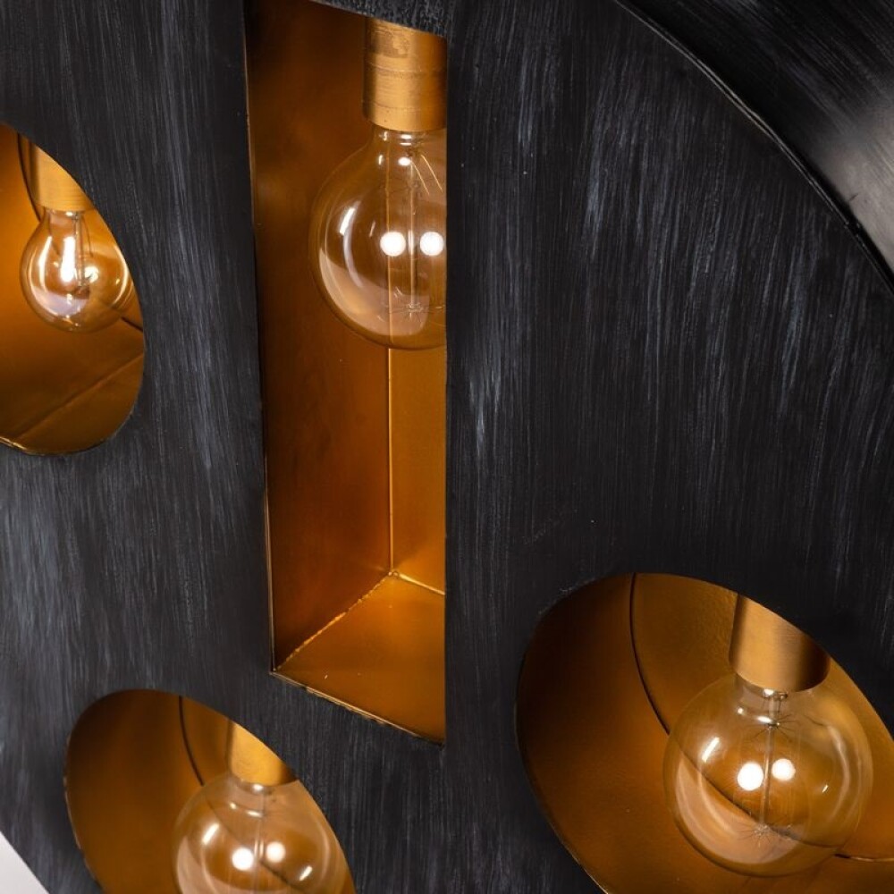 Lámpara de pared en chapa simil madera-8153 Lámpara de pared en chapa simil madera 8153