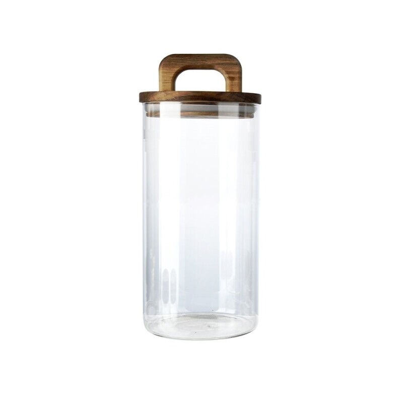 Frasco de Vidrio Borosilicato Selecta 1,2 L con Tapa de Madera de Acacia RECIPIENTE BORO 1.2L TAPA MADERA ACACIA D10XH23.5CM