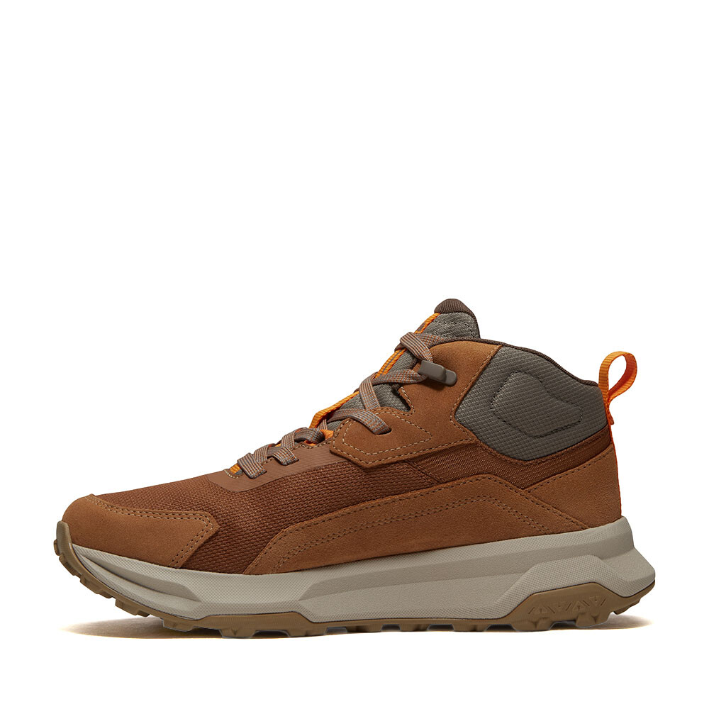 Mid Lace Up Sneaker Medium Brown Suede
