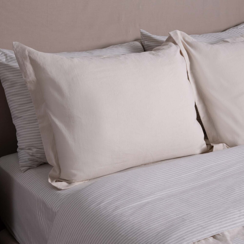 SET FUNDAS ALMOHADA LINO-Y-ALGODON NATURAL-BEIGE LINEN COTTON ARENA