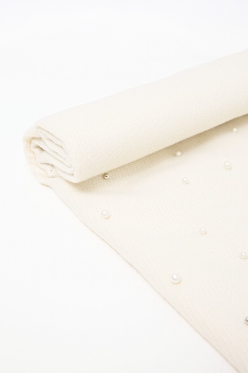 Pashmina con perlas crudo