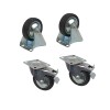 4 Ruedas De Goma Fijas 85mm Con Base Para Carro. 4 Ruedas De Goma Fijas 85mm Con Base Para Carro.