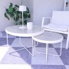YBL46 Mesa Redonda Vidrio Small 46x46x38cm - Blanca