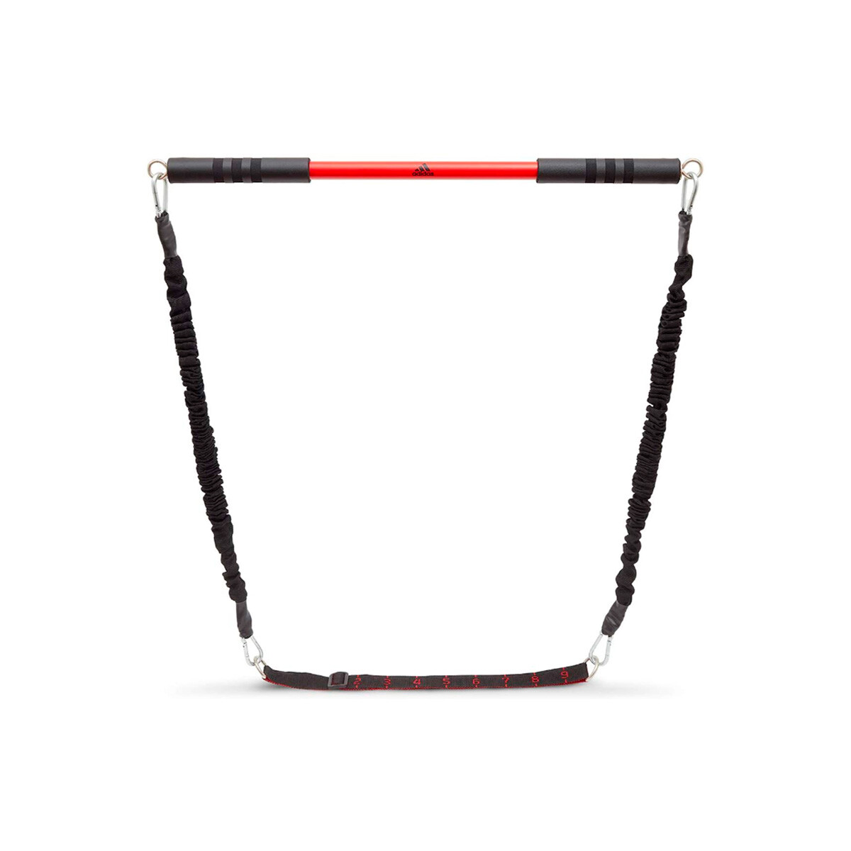 Barra Entrenamiento Acero Sólido Adidas - Negro/Rojo 
