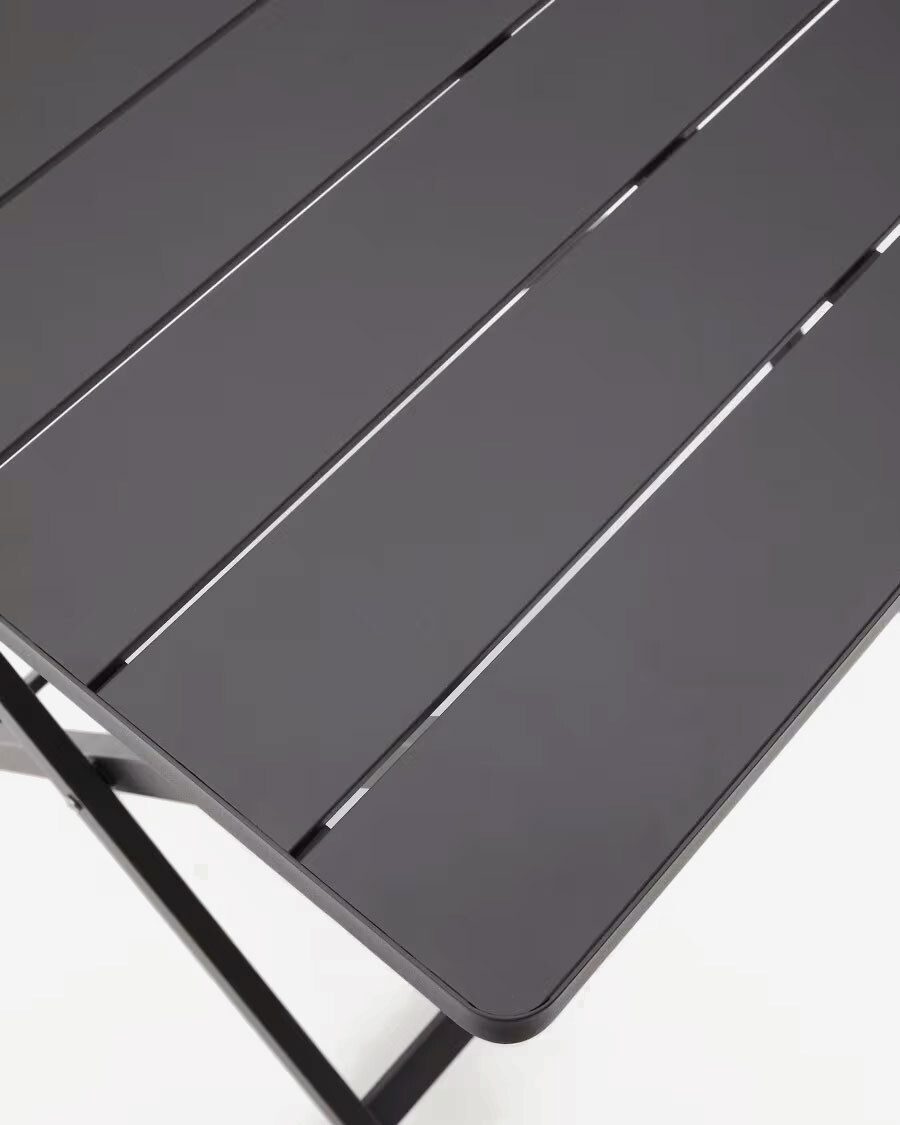 Mesa de exterior plegable Torreta de aluminio con acabado gris oscuro 70 x 70 cm Mesa de exterior plegable Torreta de aluminio con acabado gris oscuro 70 x 70 cm