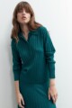 Sweater lurex cuello polo verde