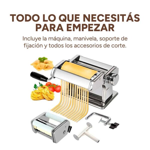 Maquina Para Hacer Tallarines Pastas Ravioles Y Estirar Masa Variante Color Plateado