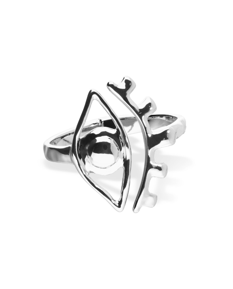 PULSERA RÍGIDA DE ALEACIÓN DE METALES BAÑADA EN PLATA CON DETALLE DE OJO - Pulsera 