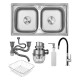Pileta Acero Doble 78x42 Canilla Plata