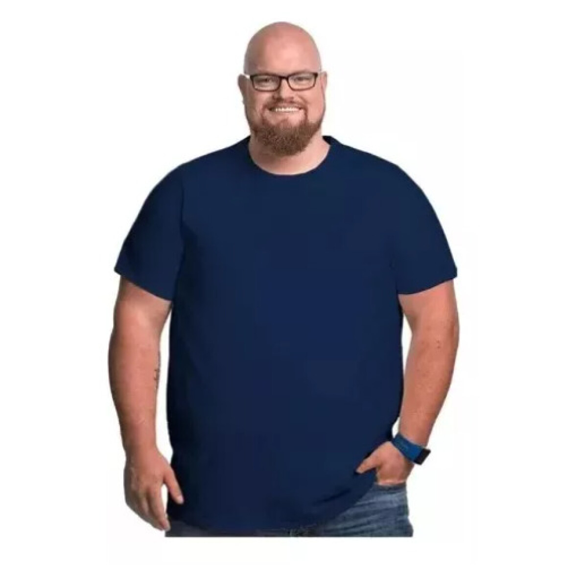Camiseta Básica Plus Talles Especiales - Azul marino 
