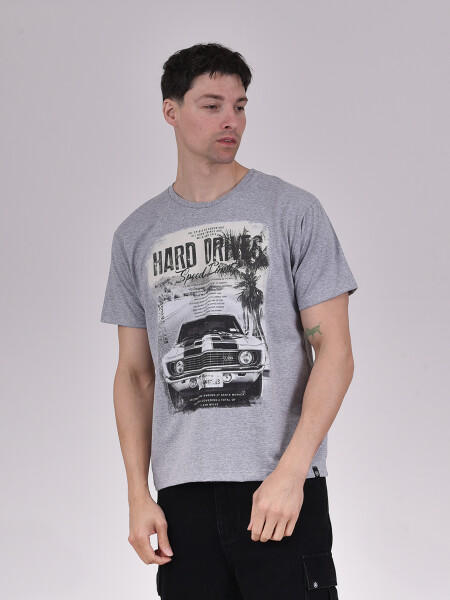 REMERA HARD GRIS MELANGE C