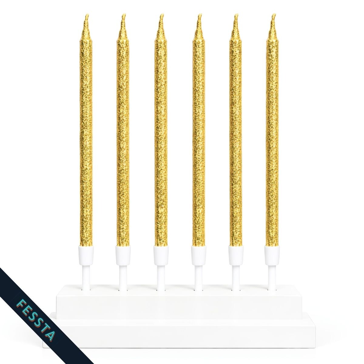 Vela con Glitter - Dorada 