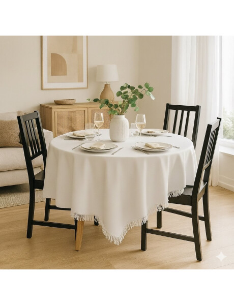 MANTEL REDONDO ALGODÓN D160CM BLANCO MANTEL REDONDO ALGODÓN D160CM BLANCO