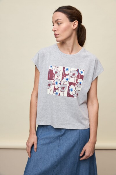 REMERA ALULA Gris Melange