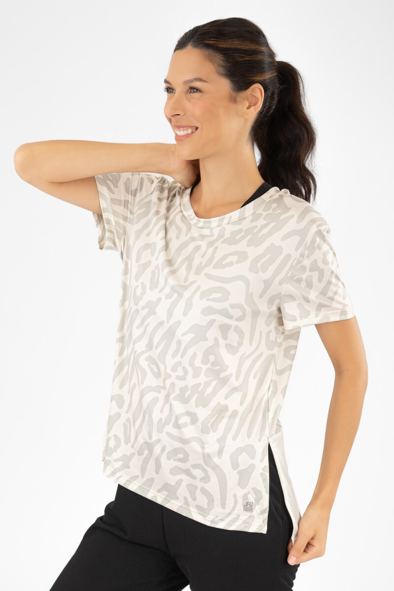 Remera print periscope 25 Beige