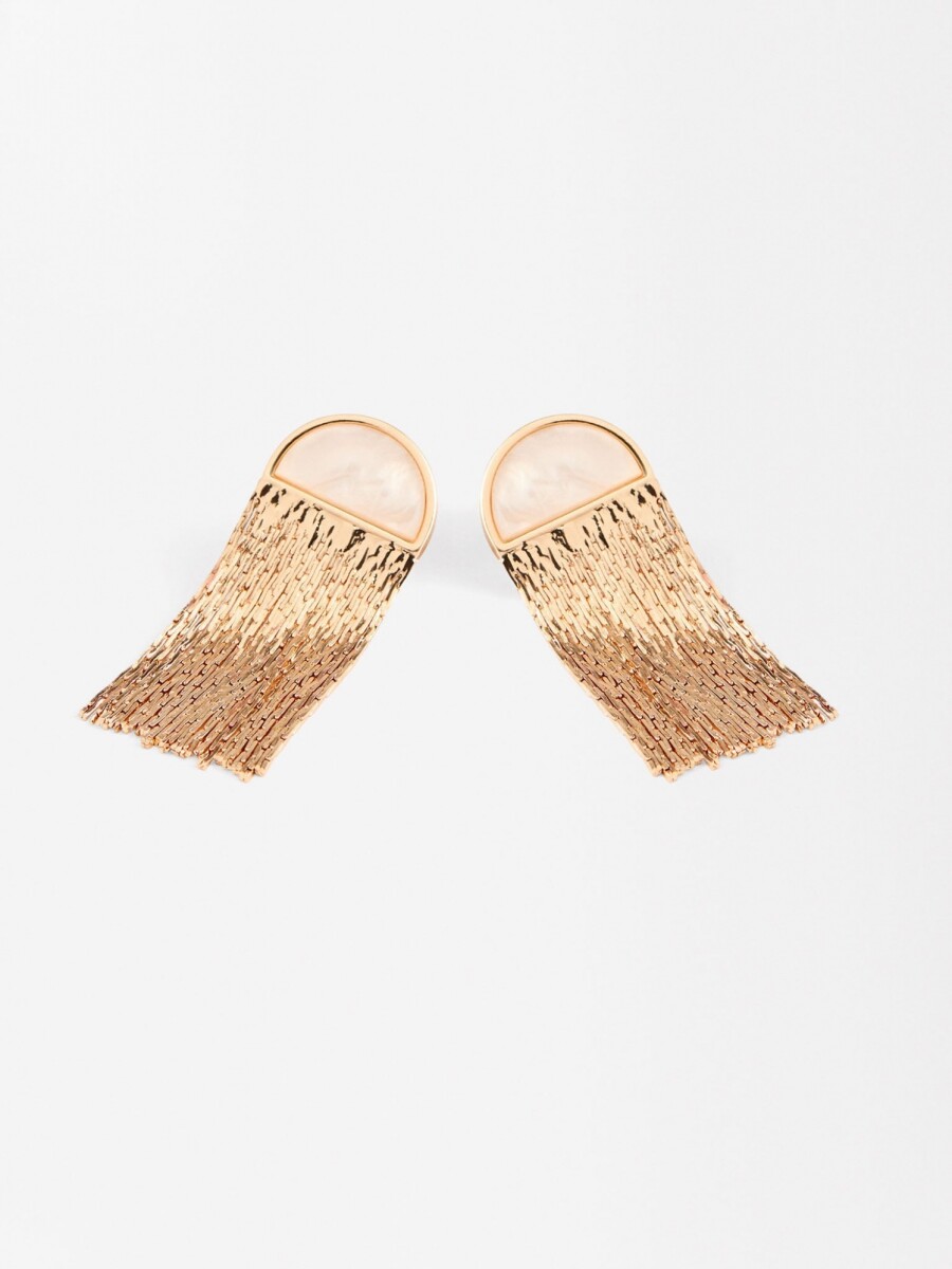 Pendientes Efecto Cascada beige