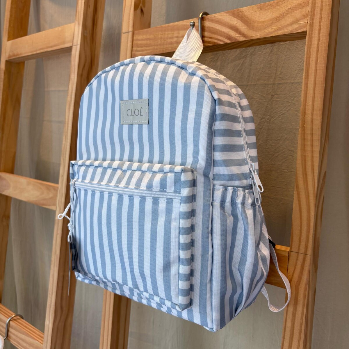 Mochila Jardín - Rayas Celeste 