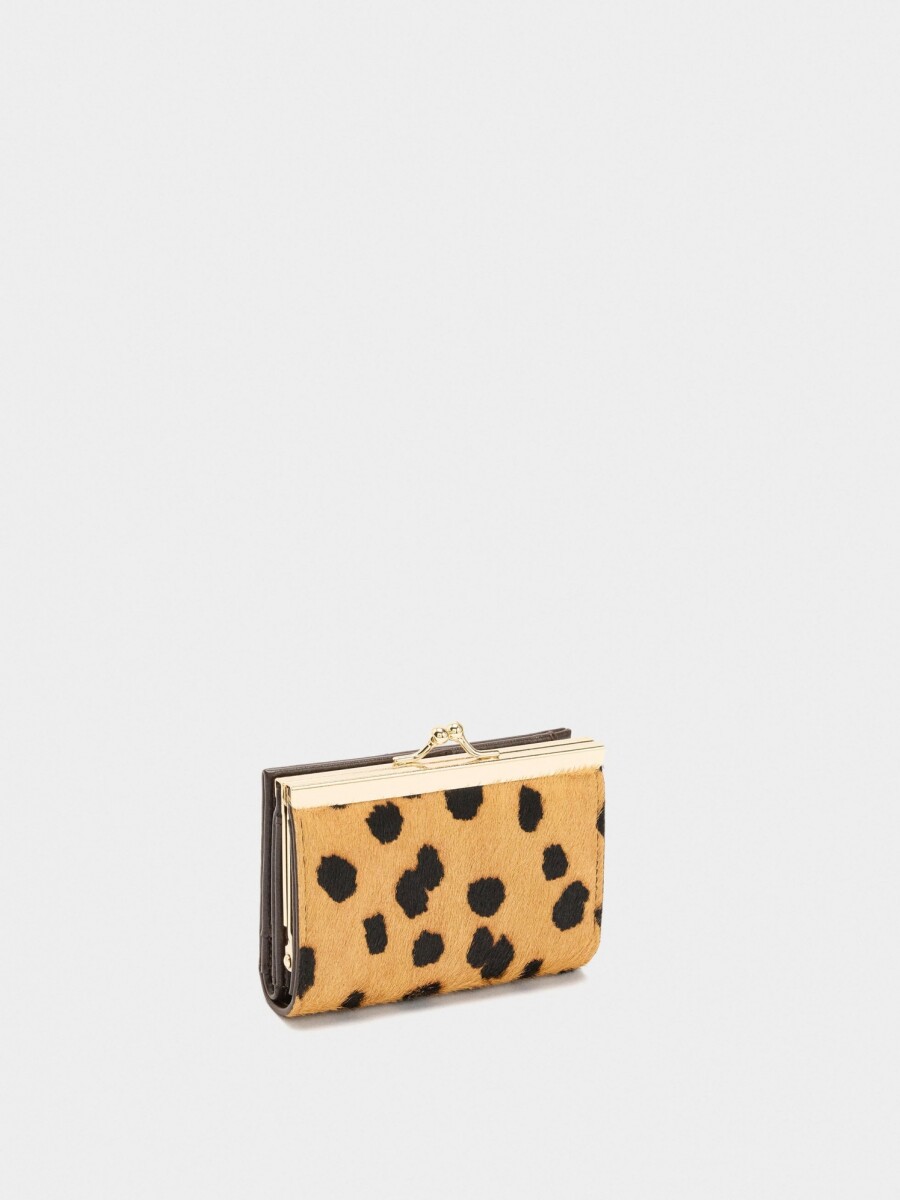 Cartera De Piel Estampado Animal camel