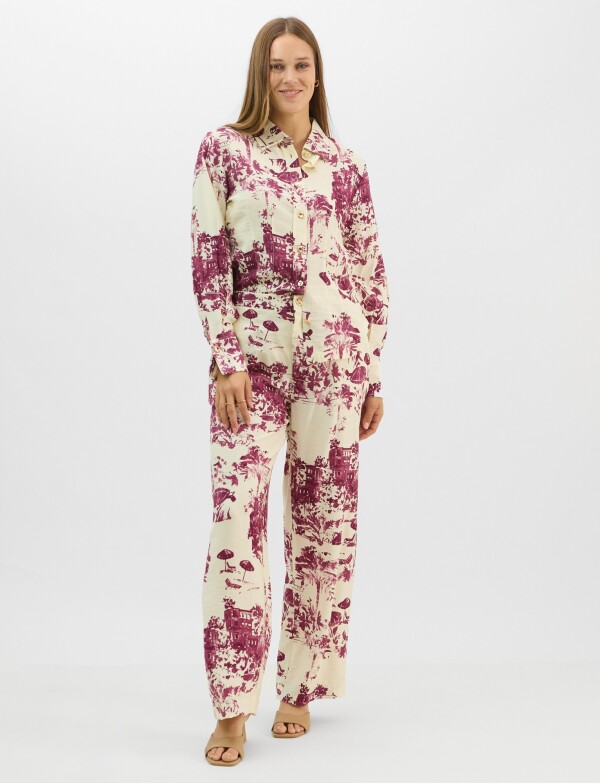 Conjunto Camisa Y Pantalón Estampado VIOLETA