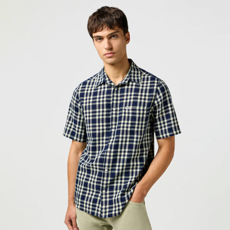 Camisa Wrangler de Hombre - SS 1 PKT - 112362902CREPEINDIGO ELD