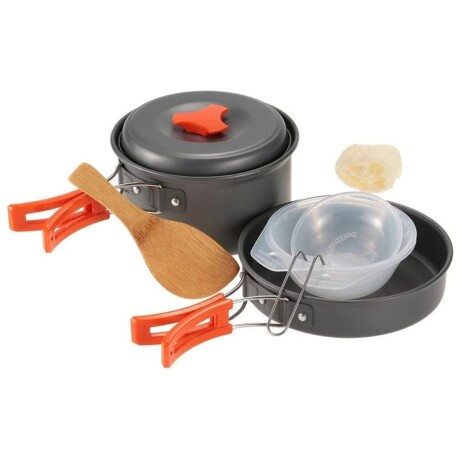 Juego de ollas para camping - 5 piezas Naranja