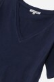 Crop top escote en V AZUL MARINO
